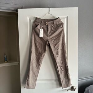 New Herringbone High Waist Trousers w/ Pockets (Size S)